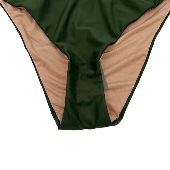New NWT J. Crew Green Curved Waist Cheeky Bikini Swim Bathing Suit Bottom Medium - Picture 5 of 9